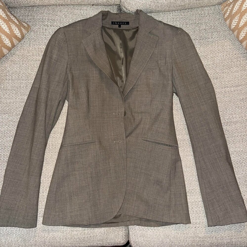 Women's Theory Wool Brown Blazer sz 4